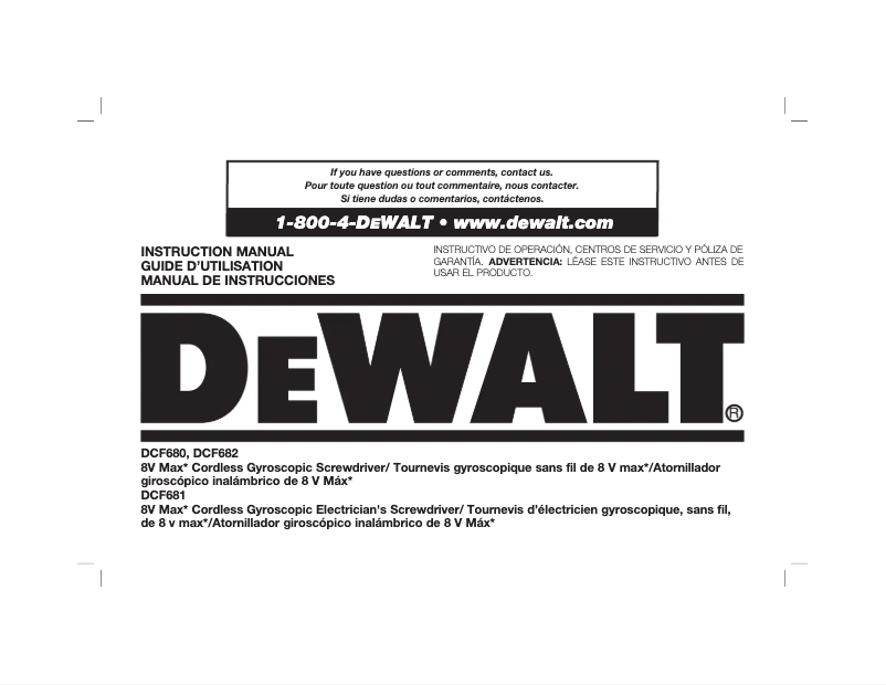 Página 1 del manual Manual de usuario DeWalt DCF681