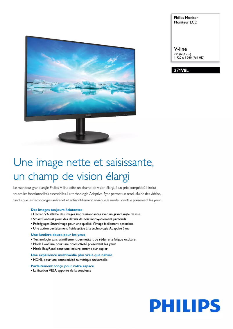 First page image of the manual for 271V8LA