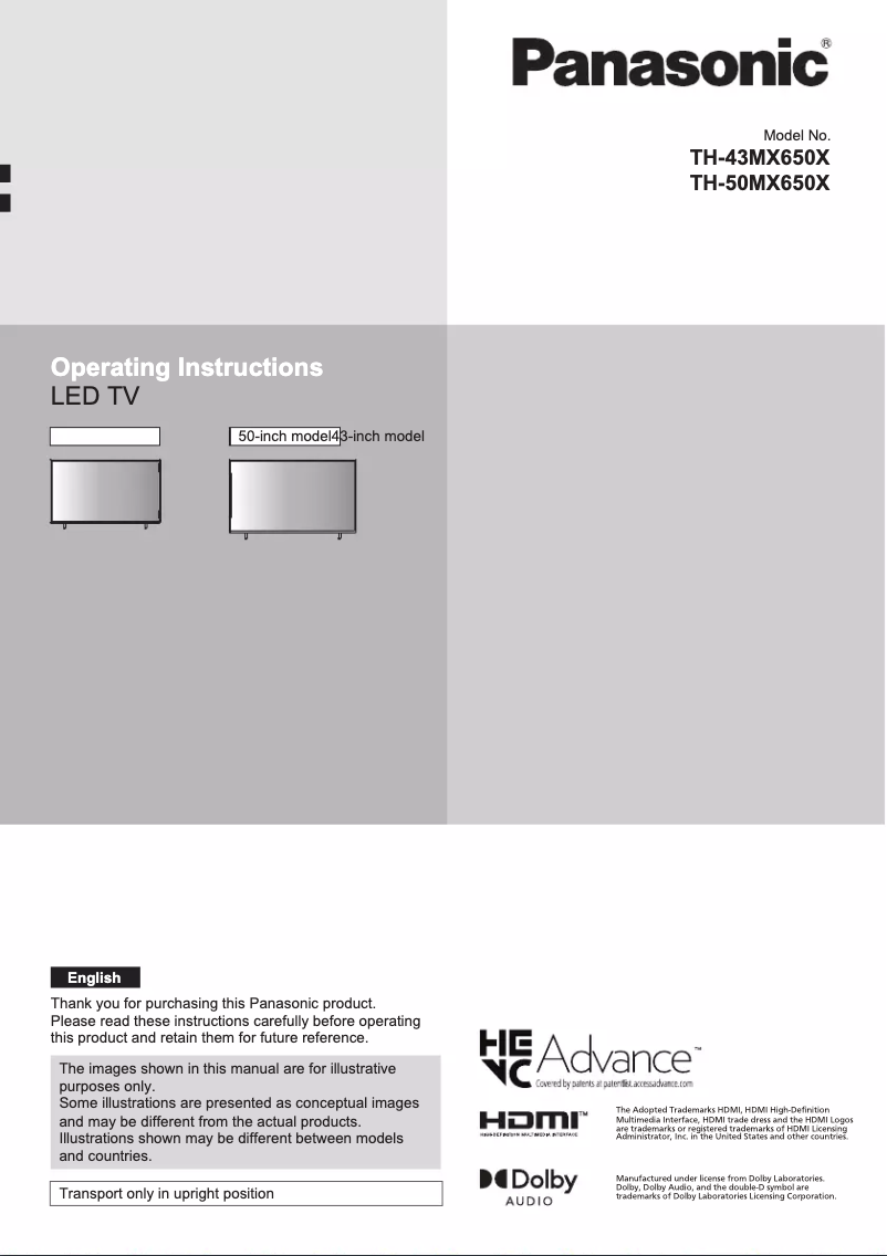 Image de la première page du manuel de l'appareil TH-43MX650X