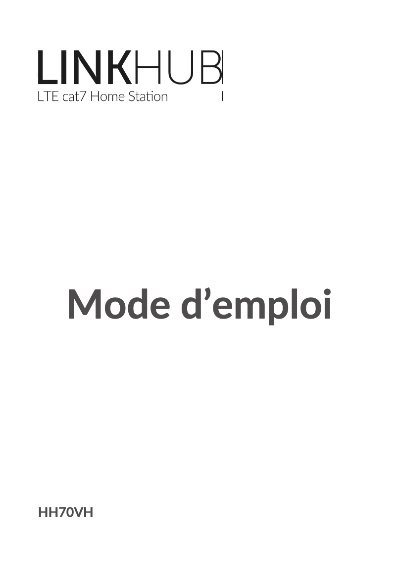 Page n°1 - Manuel utilisateur Alcatel LinkHub HH70 Cat7 LTE