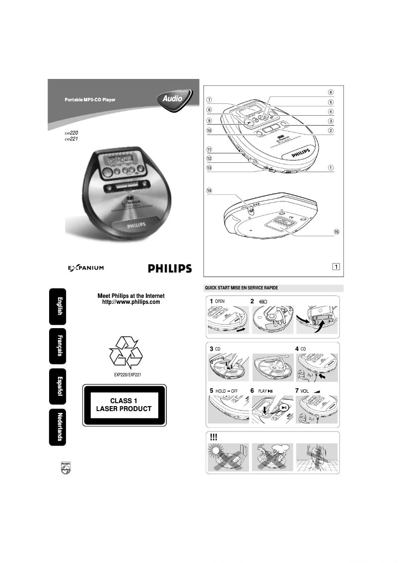 Page 1 de la notice Manuel utilisateur Philips EXP220