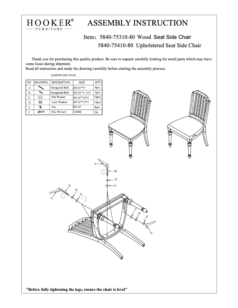 Página 1 del manual Manual de usuario Hooker 5840-75410-80