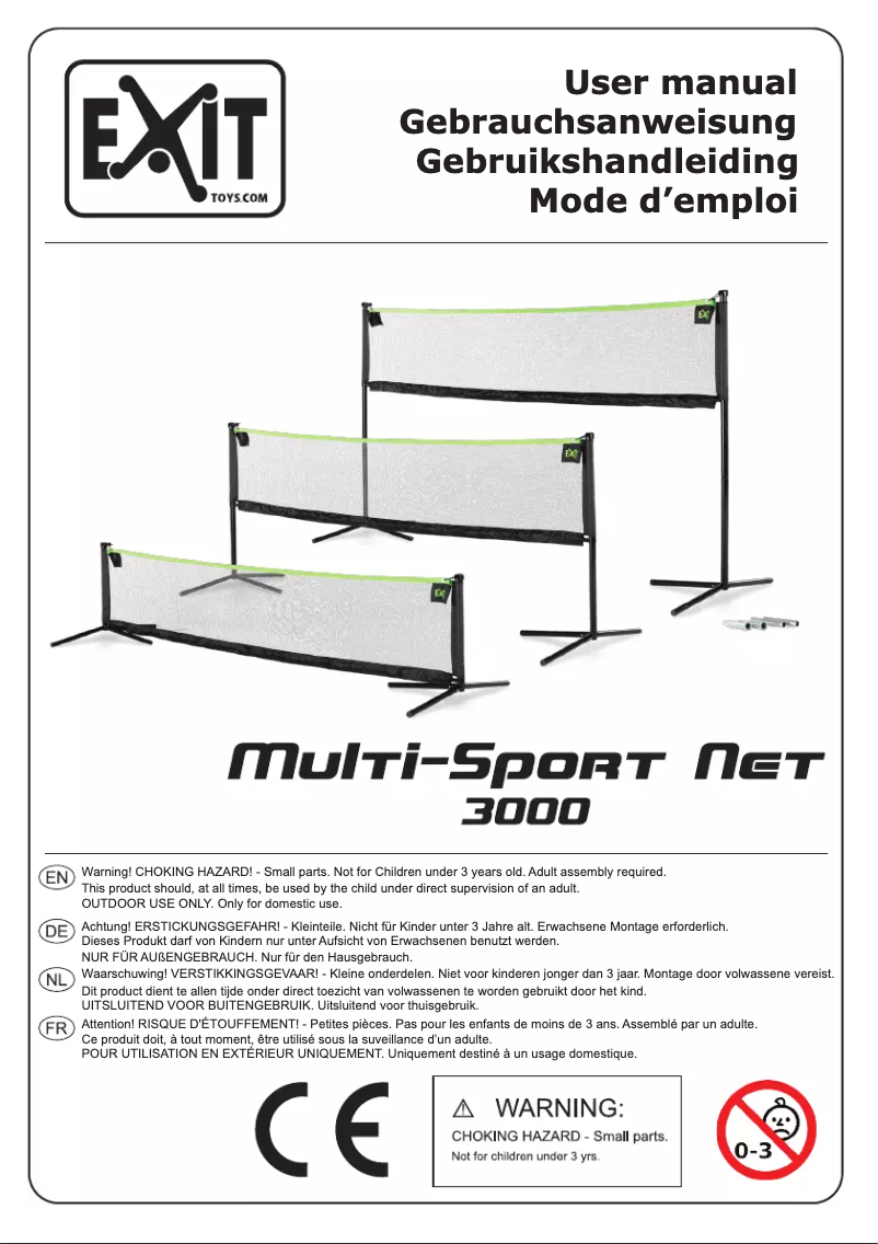 Page n°1 - Manuel utilisateur EXIT Multi-Sport Net 3000