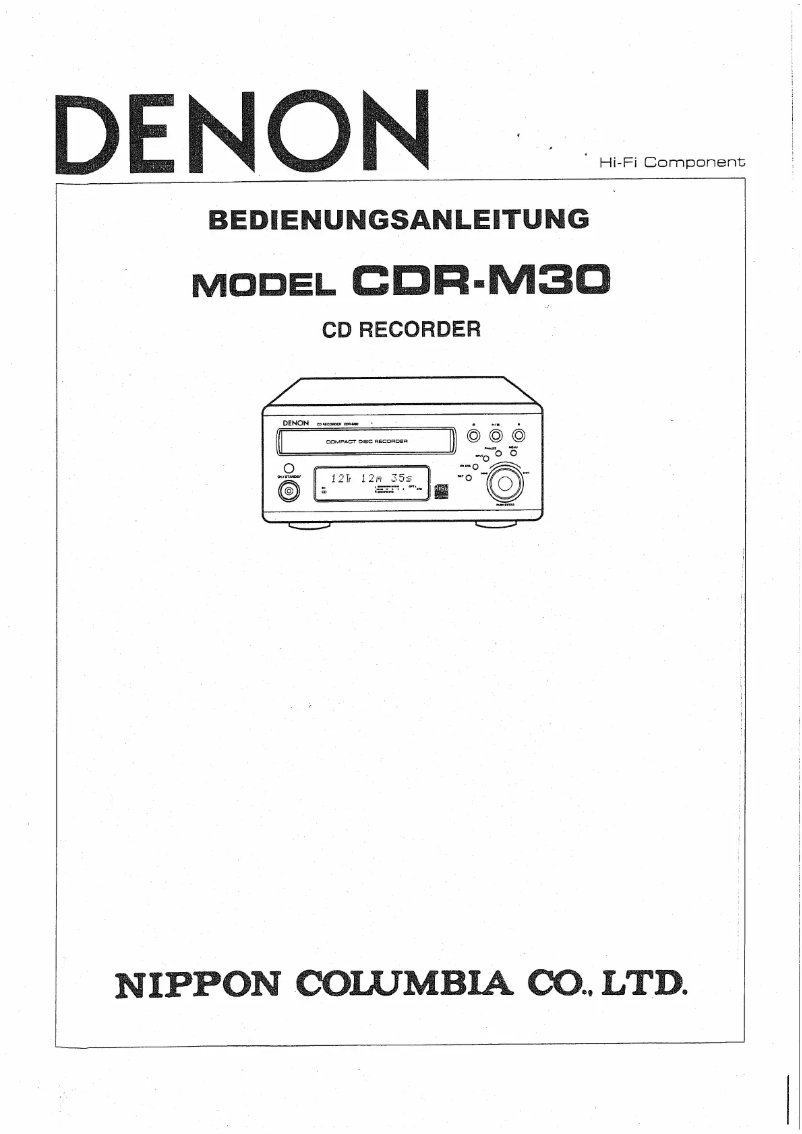 Página 1 del manual Manual de usuario Denon CDR-M30