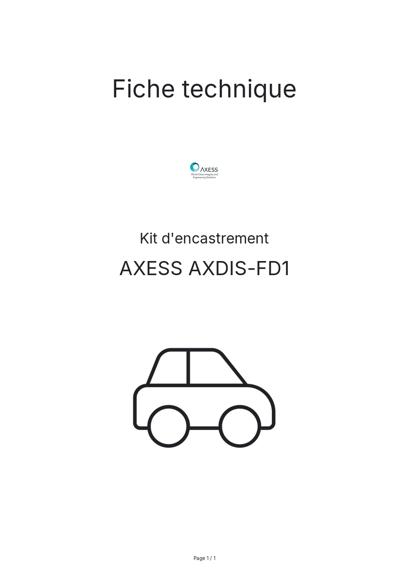 Page n°1 - Fiche technique AXESS AXDIS-FD1