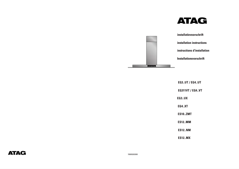 Page 1 de la notice Guide d'installation Atag EG311UXUU