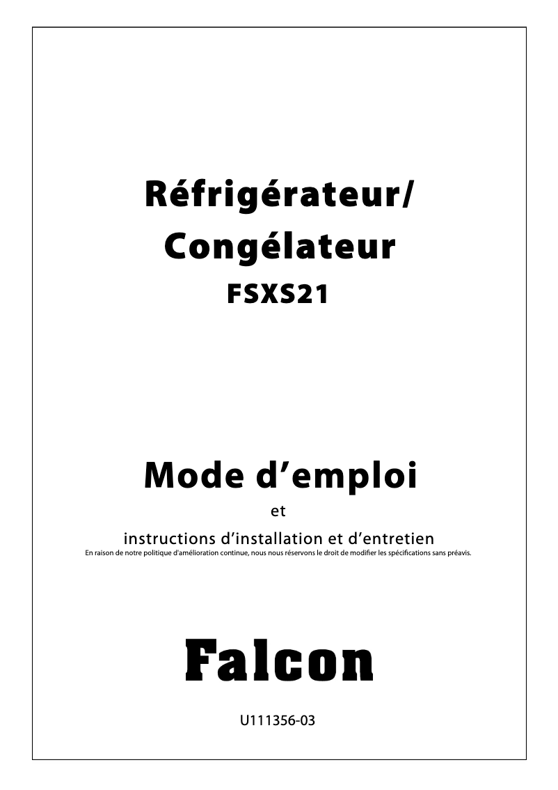 Image de la première page du manuel de l'appareil FSXS21