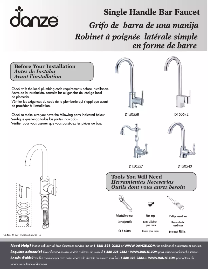 Page n°1 - Manuel utilisateur Danze D150540