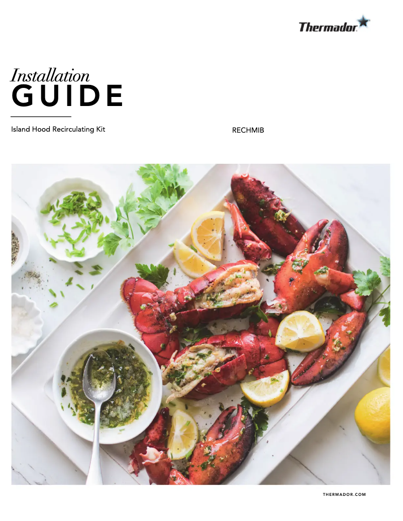 Page 1 de la notice Guide d'installation Thermador RECHMIB
