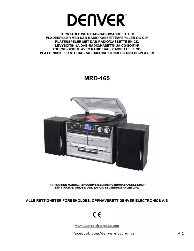 Page n°1 - Manuel utilisateur Denver MRD-165