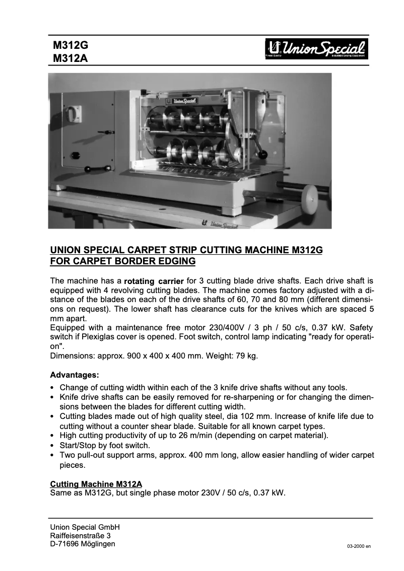 Image de la première page du manuel de l'appareil M312G