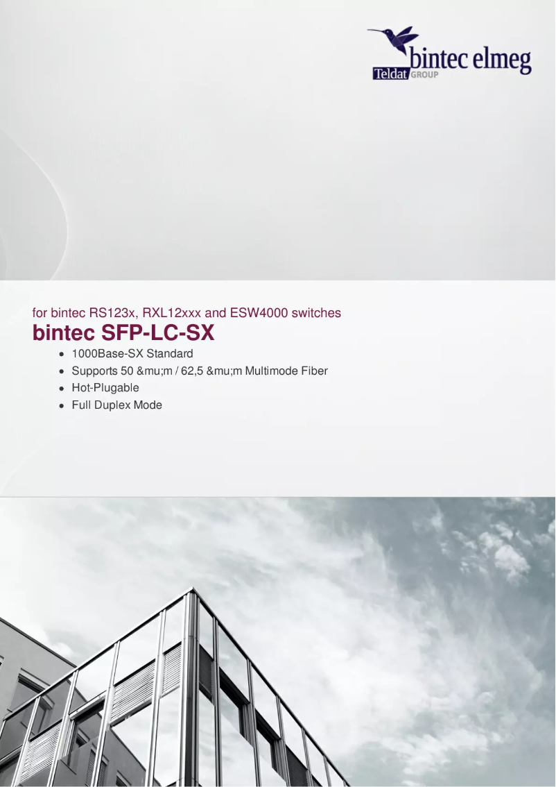 Image de la première page du manuel de l'appareil SFP-LC-SX