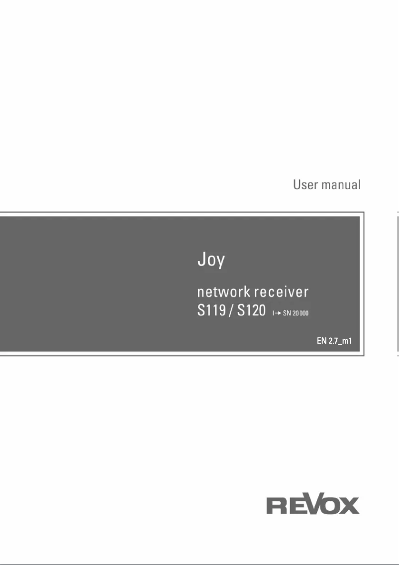 Image de la première page du manuel de l'appareil Joy S120