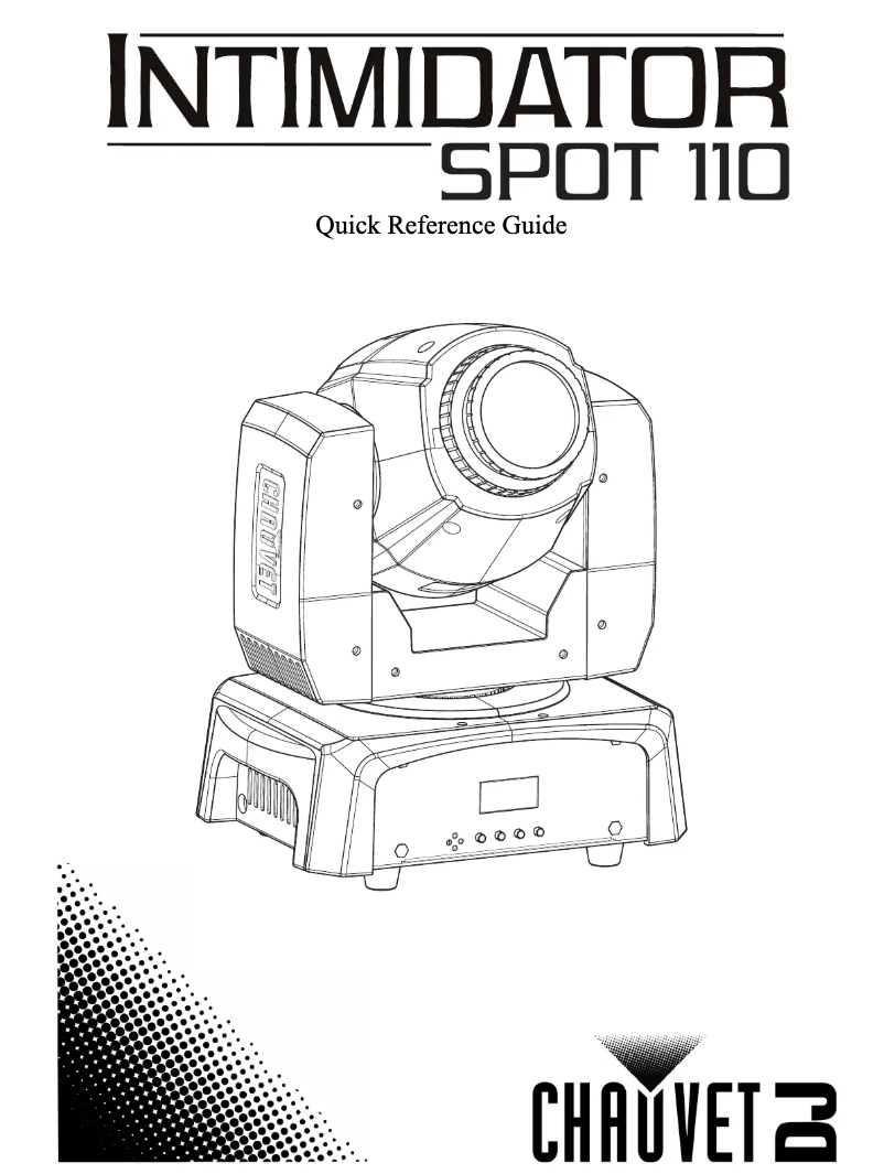 Imagen de la primera página del manual del dispositivo Intimidator Spot 110