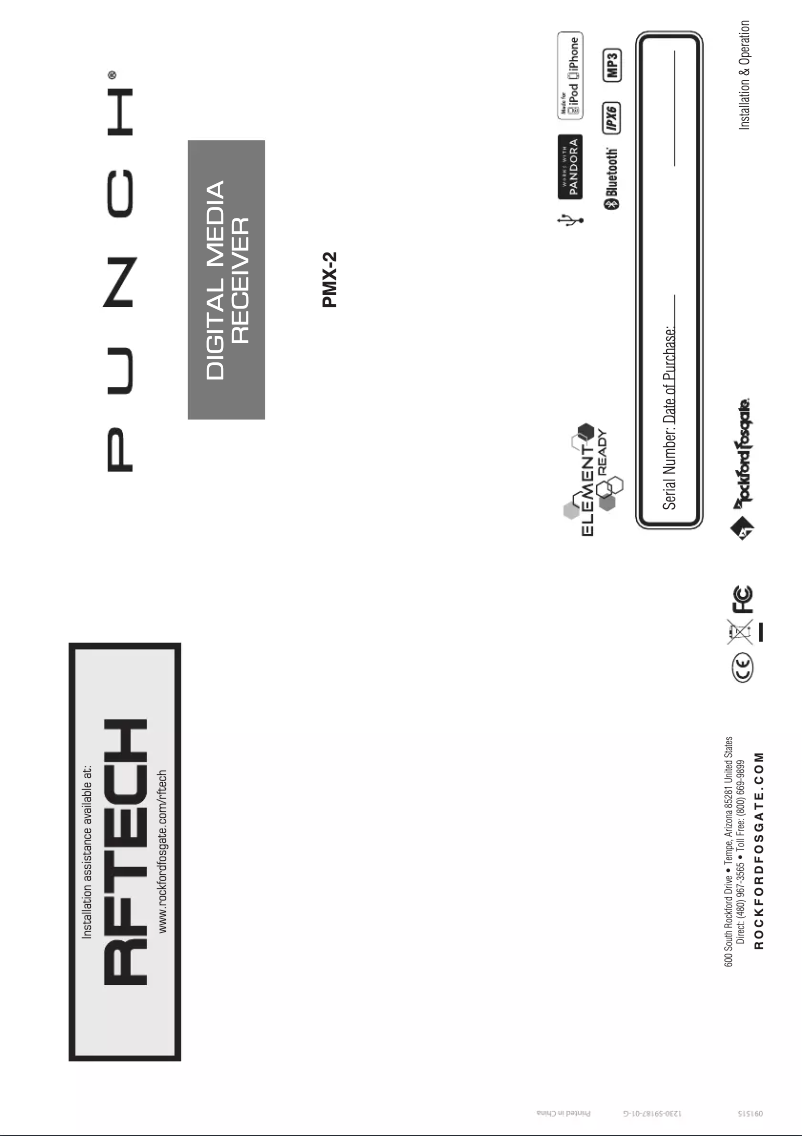 Page 1 de la notice Manuel utilisateur Rockford Fosgate RFGNRL-K8