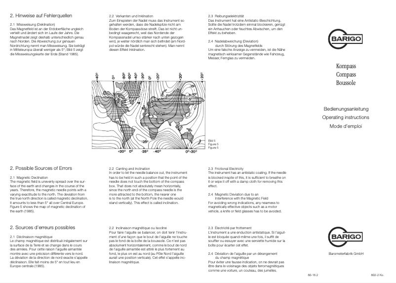 Page 1 de la notice Manuel utilisateur Barigo Model 16