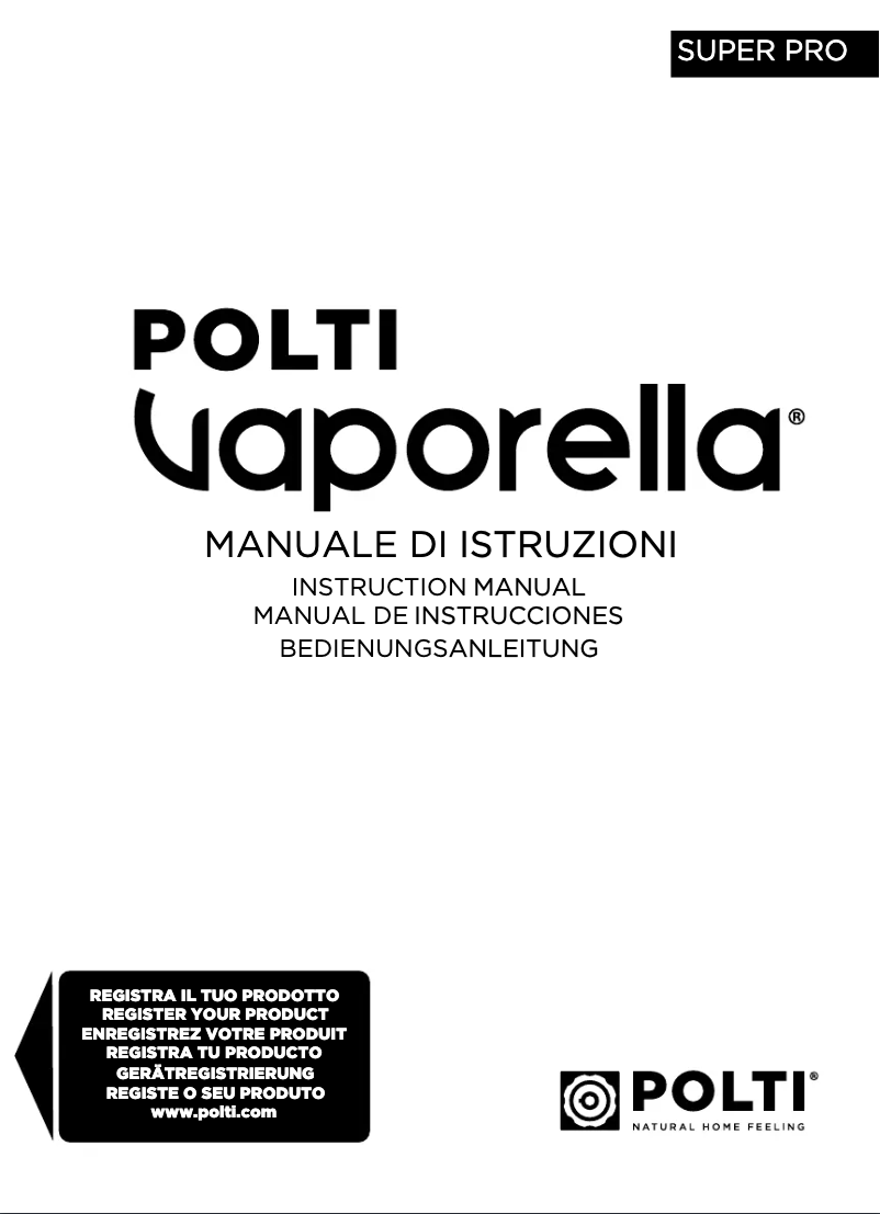 Página 1 del manual Manual de usuario Polti Vaporella Super Pro