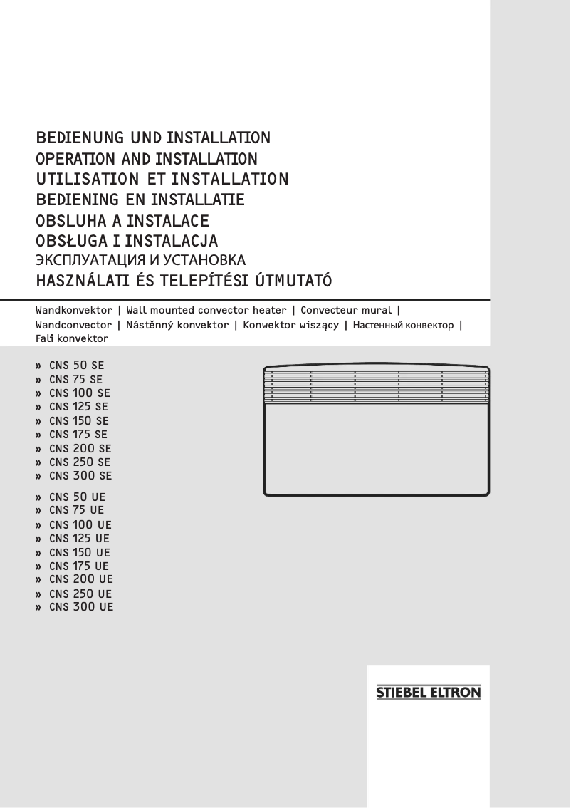 Page 1 de la notice Manuel utilisateur Stiebel Eltron CNS 100 SE