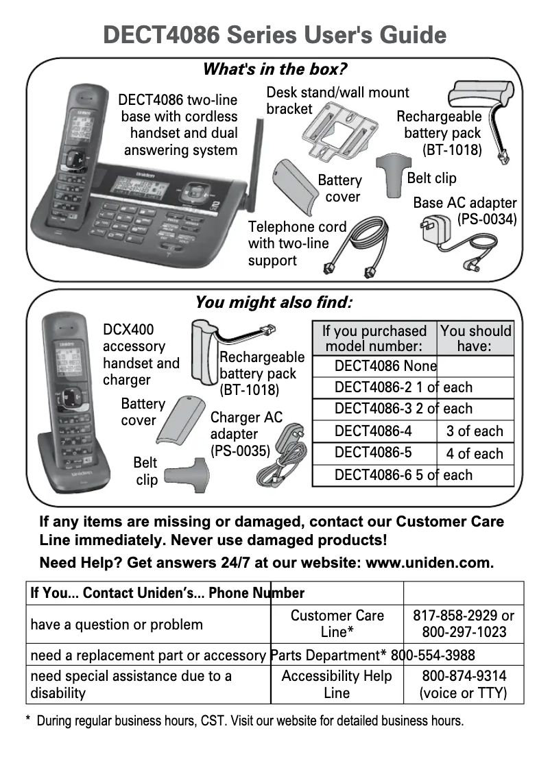 First page image of the manual for DECT 4086