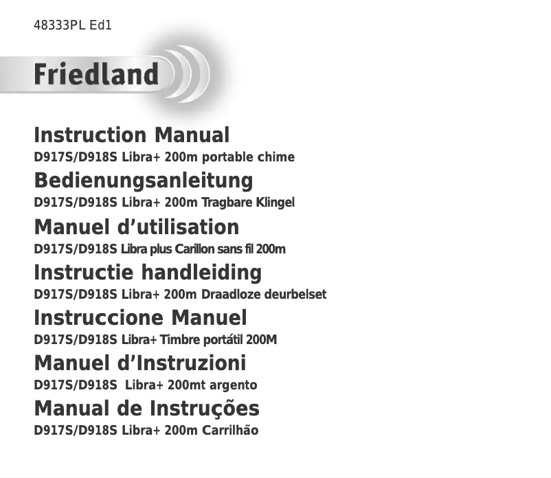 Página 1 del manual Manual de usuario Friedland D918S Libra+