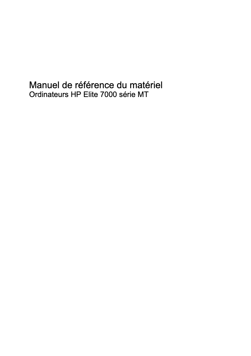 Page 1 de la notice Manuel utilisateur HP Elite 7000