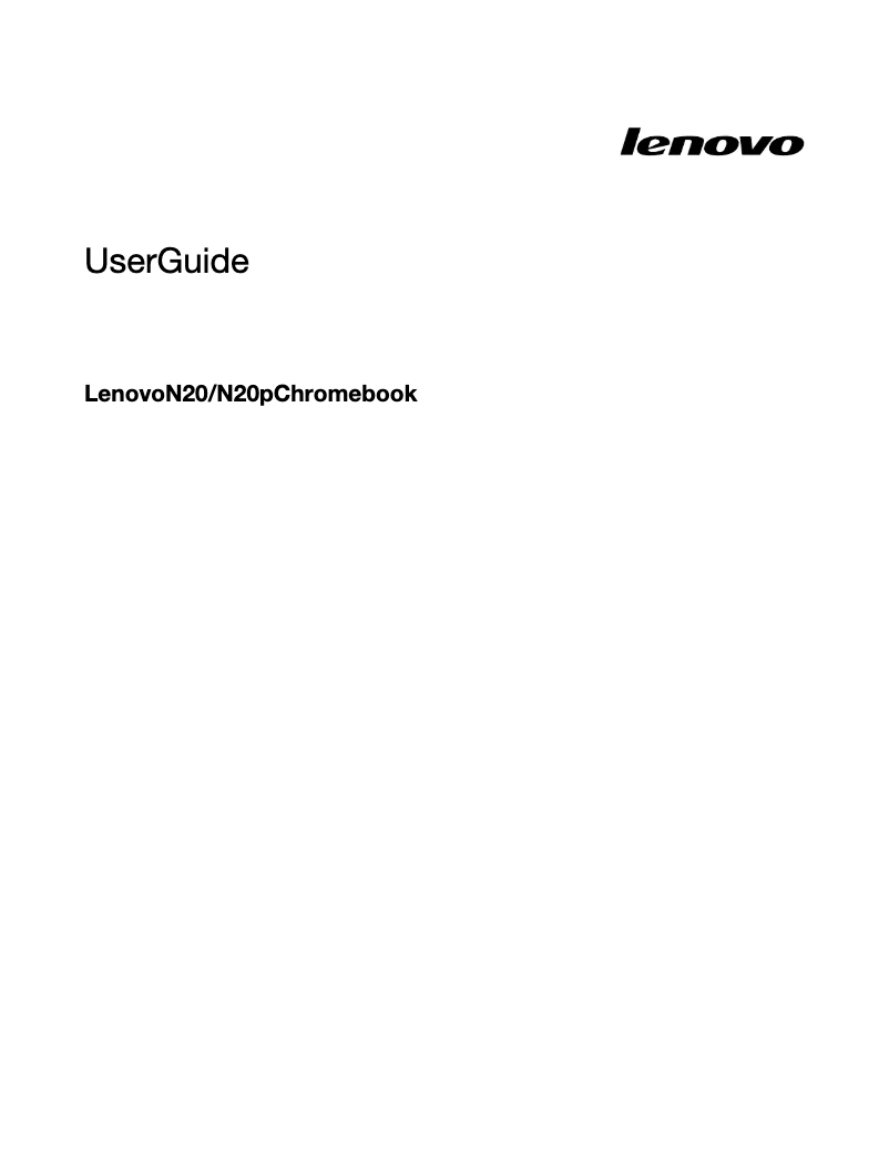 Page n°1 - Manuel utilisateur Lenovo Chromebook N20
