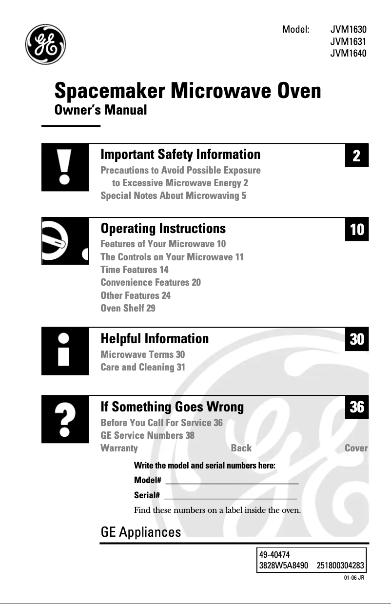 Image de la première page du manuel de l'appareil JVM1630CJ