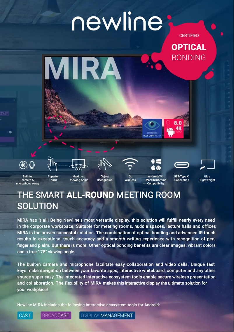 Page n°1 - Manuel utilisateur Newline TT-7520HO