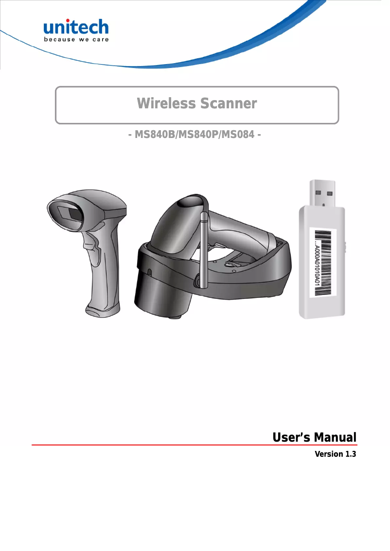 Page 1 de la notice Manuel utilisateur Unitech MS840B