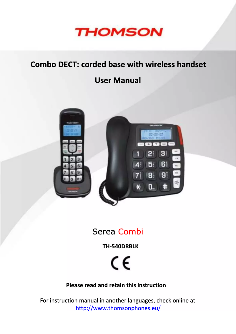 Image de la première page du manuel de l'appareil Serea Combi