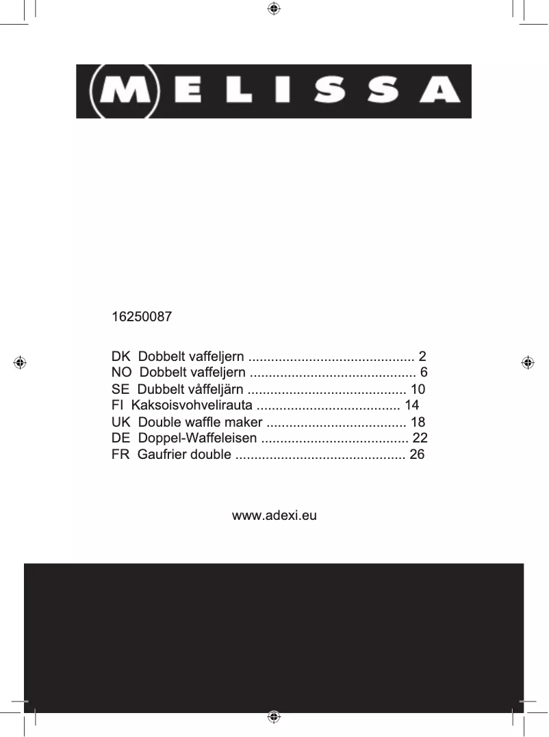 Page 1 de la notice Manuel utilisateur Melissa 16250087