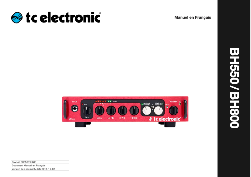 First page image of the manual for BH550