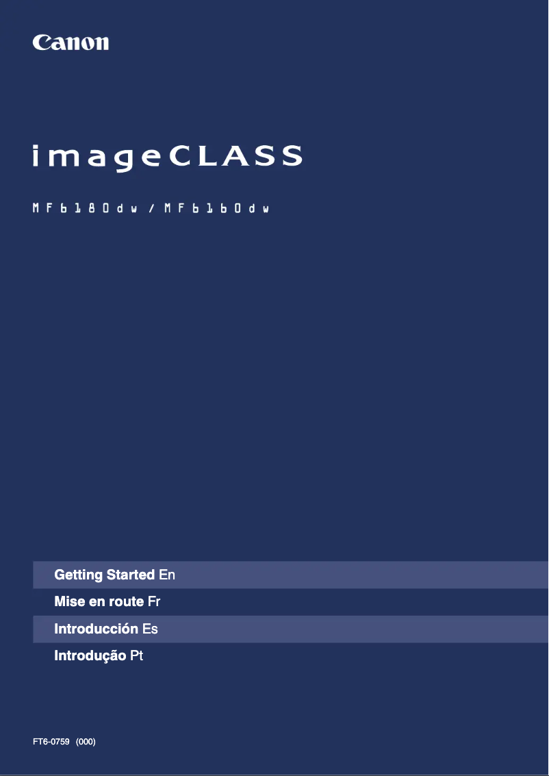 Image de la première page du manuel de l'appareil imageCLASS MF6160dw