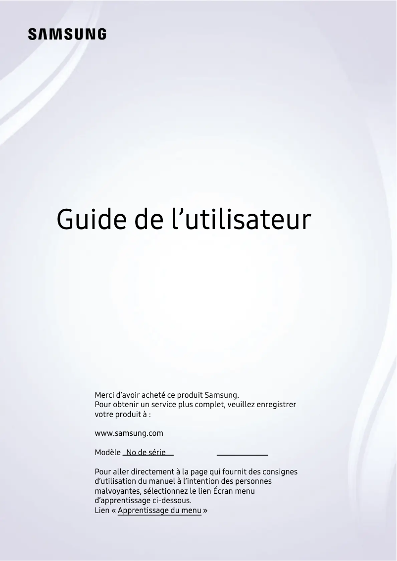 Page 1 de la notice Manuel utilisateur Samsung QN50LS03DAF