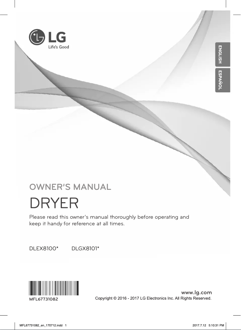 Image de la première page du manuel de l'appareil DLEX8100