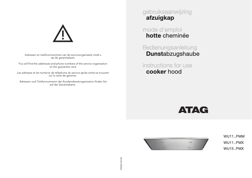 First page image of the manual for WU1511PMX