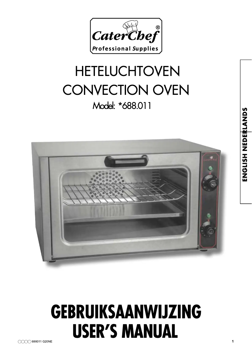 Page 1 de la notice Manuel utilisateur CaterChef 688011