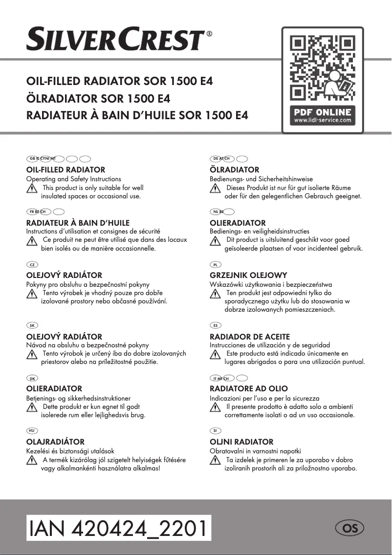 Page n°1 - Manuel utilisateur SilverCrest SOR 2400 D2