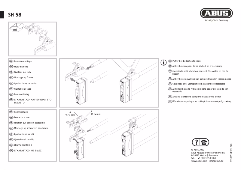 Image de la première page du manuel de l'appareil SH58
