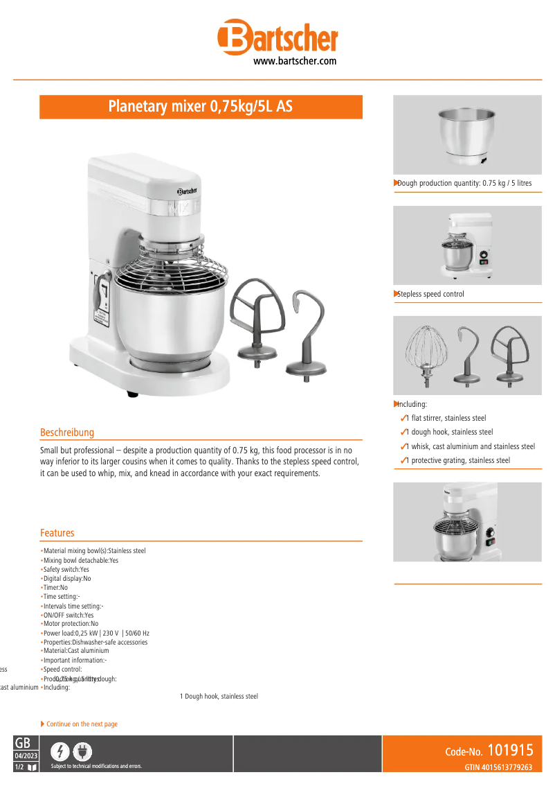 Image de la première page du manuel de l'appareil 101915