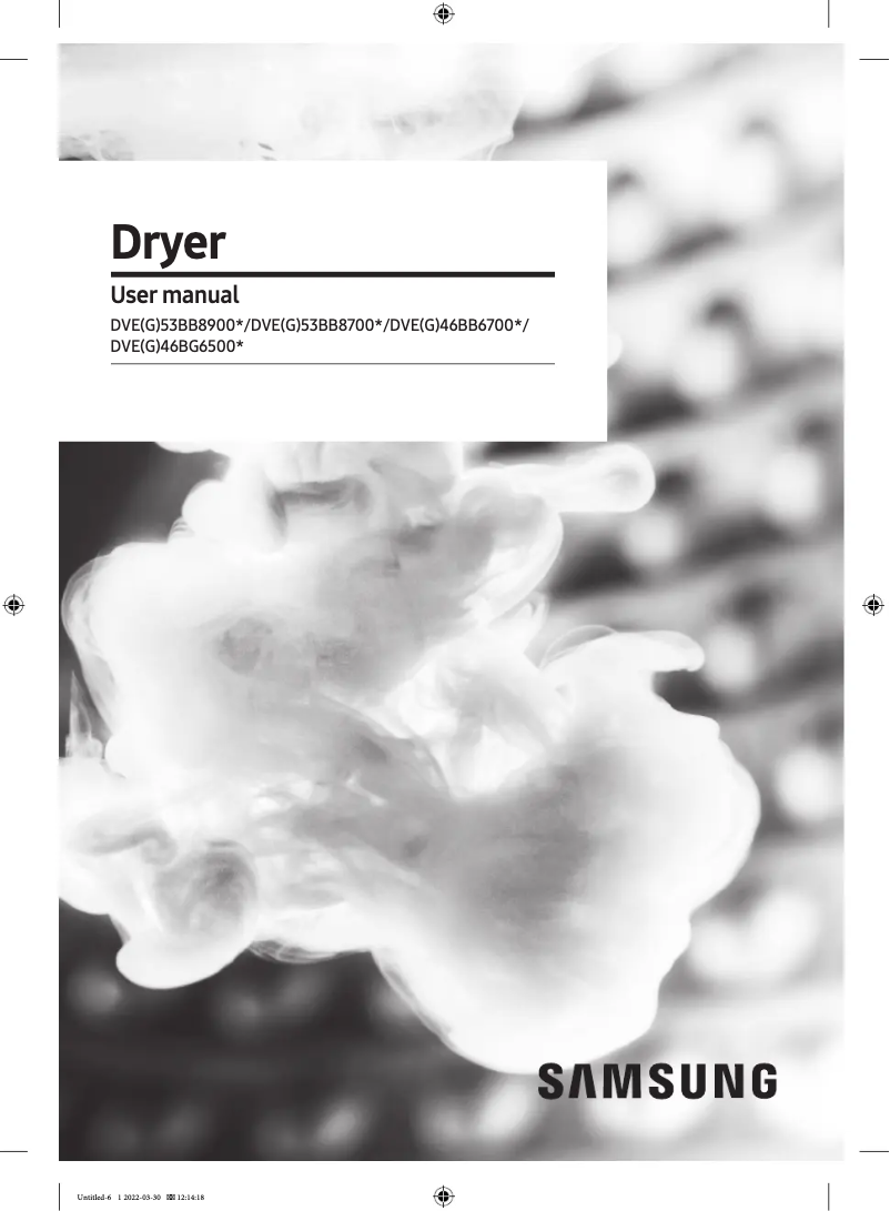 Page 1 de la notice Manuel utilisateur Samsung DVE53BB8900G