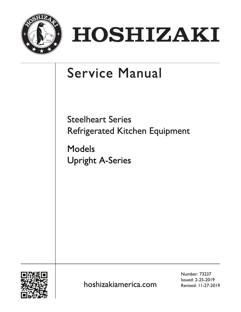 Page 1 de la notice Manuel utilisateur Hoshizaki RN1A-FS
