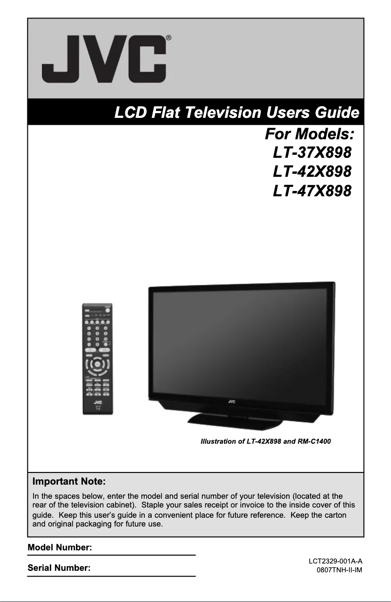 Page 1 de la notice Manuel utilisateur JVC LT-37X898