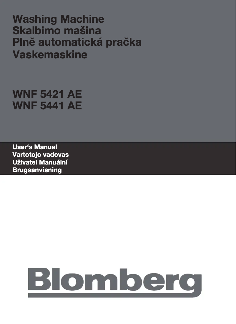 Page n°1 - Manuel utilisateur Blomberg WNF 5421 AE