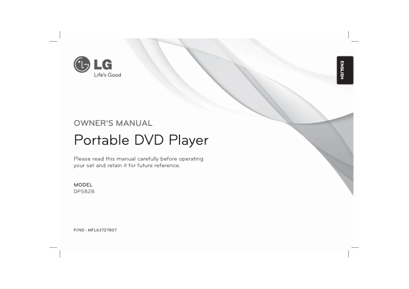 Page 1 de la notice Manuel utilisateur LG DP582B-P