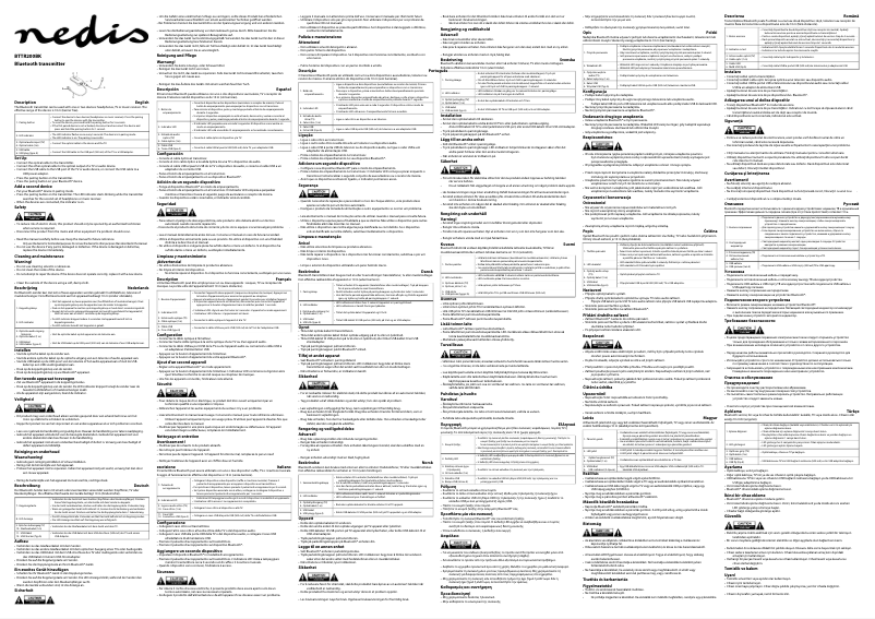 Page 1 de la notice Manuel utilisateur Nedis BTTR200BK