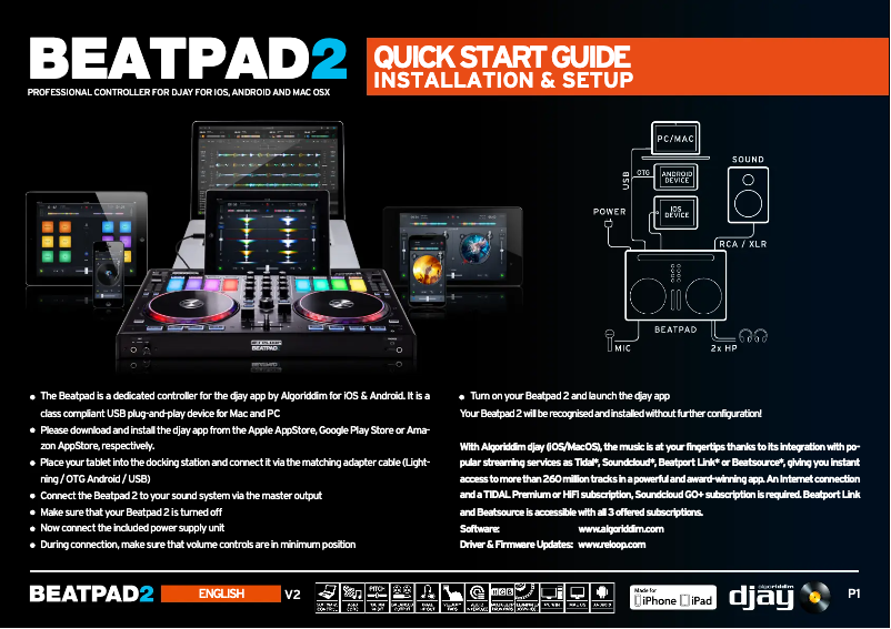 Image de la première page du manuel de l'appareil Beatpad 2