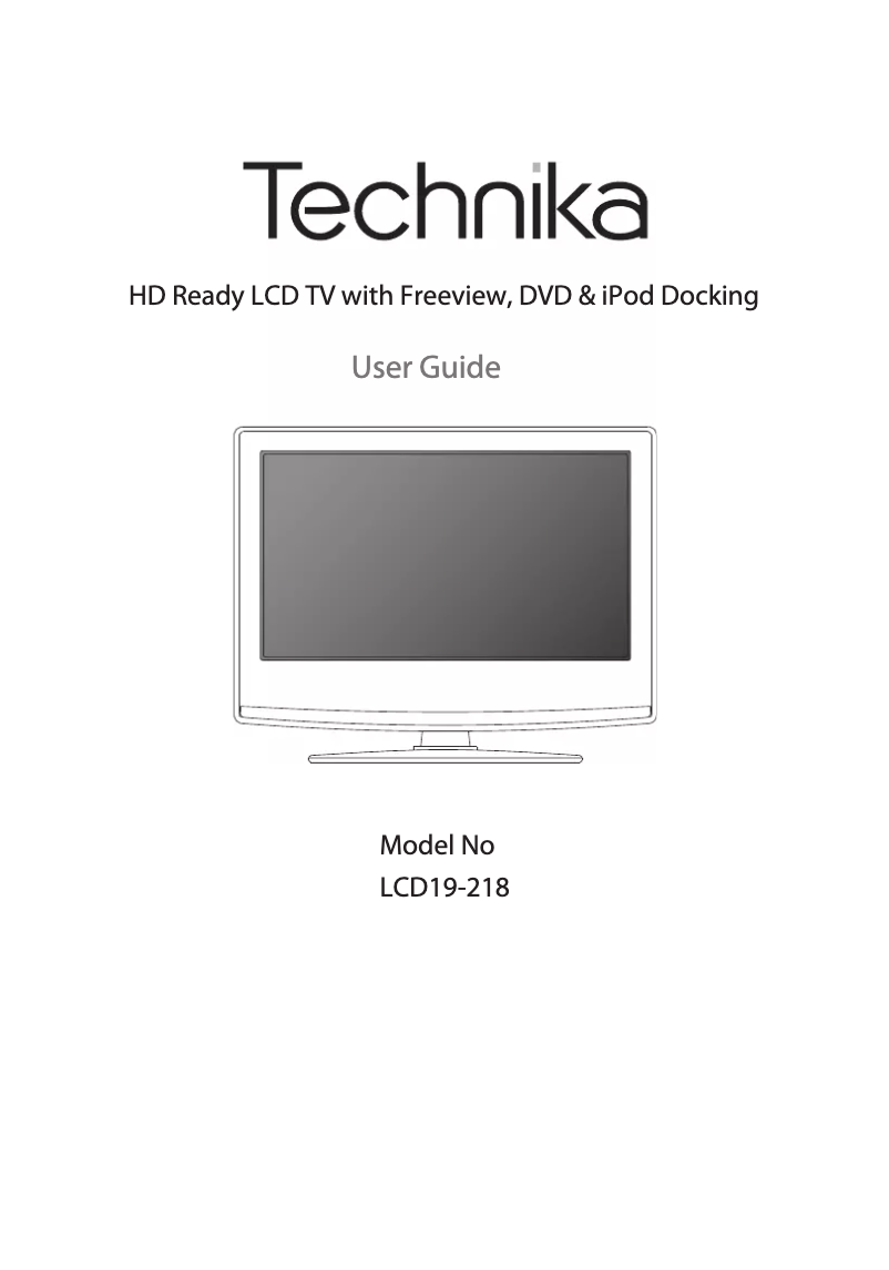 Page n°1 - Manuel utilisateur Technika LCD19-218