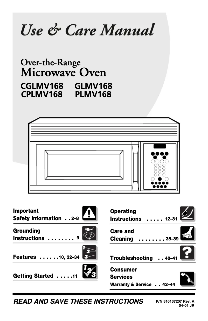 Page n°1 - Manuel utilisateur Frigidaire GLMV168CB