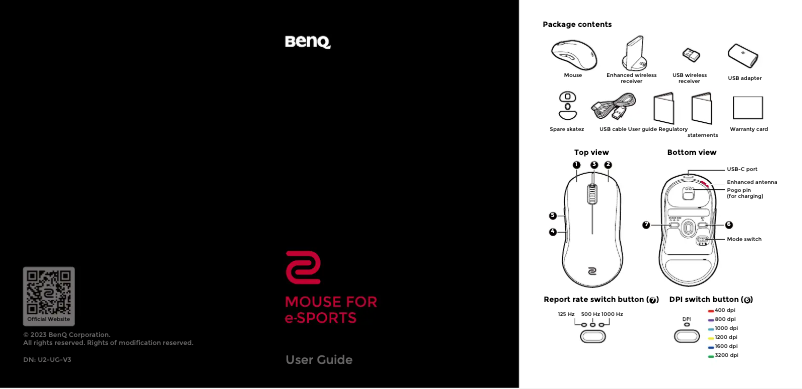 Page n°1 - Manuel utilisateur BenQ Zowie U2